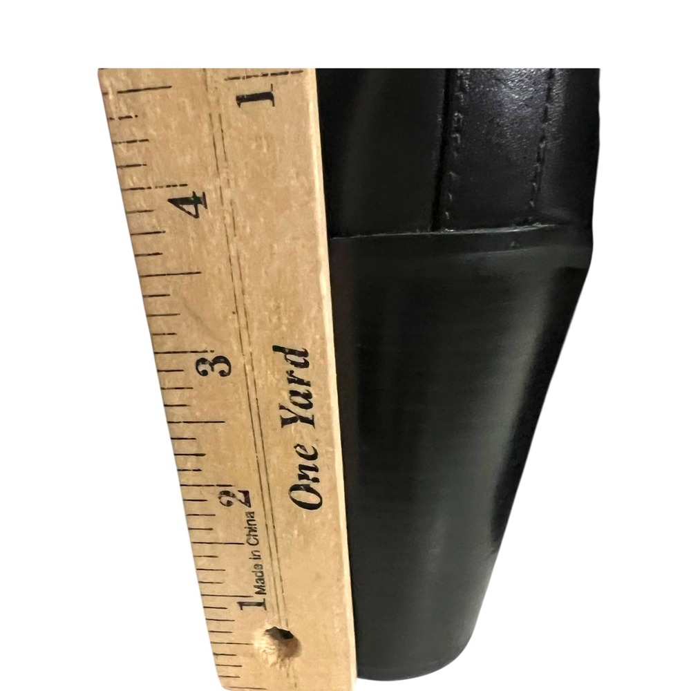 Michael Kors Black Leather Buckle Ankle Boots Block Heel Side Zip Womens 9M - Picture 4 of 7